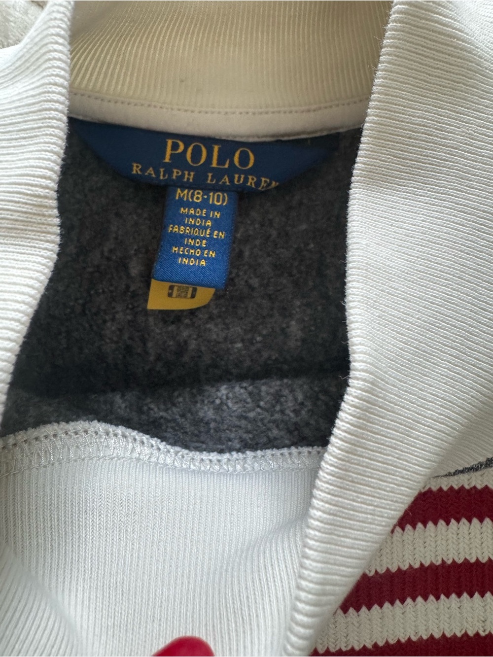 Polo Ralph Lauren Kids USA Flag Mockneck Sweatshirt Gray Size M 8–10 - Picture 10 of 13